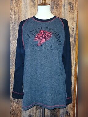 Iowa State University Raglan Long-Sleeve Shirt - Gray/Black